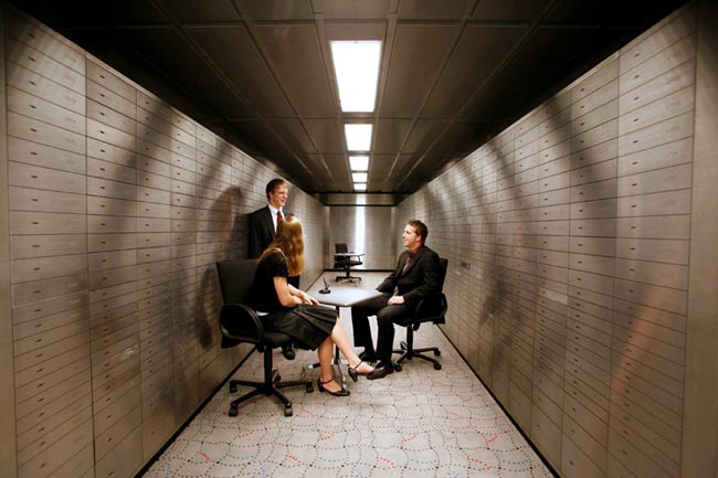 Apprentices in a bank vault. Photo by Frank Duenzl
